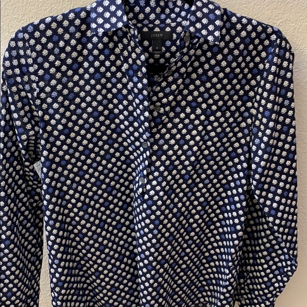 J Crew 70s inspired cotton button up
